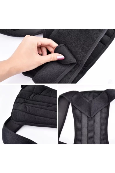 Dik Duruş Korsesi Unisex Siyah Dik Durmak Için Kamburluk Medikal Önleyici Ortopedik Sırt Korse - Resim 6