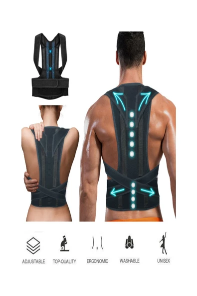 Balenli Manyetik Kamburluk Önleyici Dik Duruş Korsesi Unisex Balenli Manyetik - Resim 3