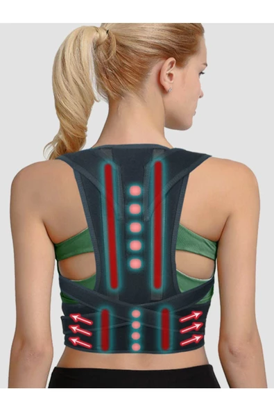 Kamburluk Önleyici Balenli Manyetik Ayarlanabilir Sırt Dik Duruş Korsesi ürün görseli 1