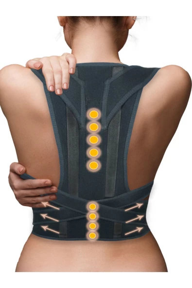 Kamburluk Önleyici Balenli Manyetik Ayarlanabilir Sırt Dik Duruş Korsesi - Resim 2