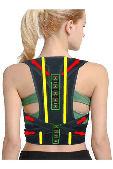 Balenli Manyetik Kamburluk Önleyici Dik Duruş Korsesi Unisex Balenli Manyetik - Resim 4