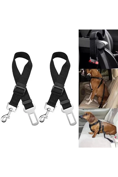 Evcil Hayvan Araç Emniyet Kemeri Kedi Köpek Araba Oto Tasması Oto Aksesuarları Siyah - 3