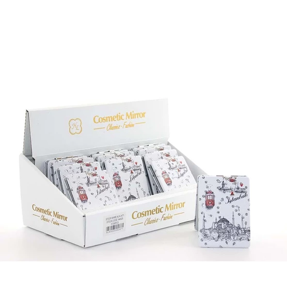 Taşlı İstanbul Tasarımı El Aynası İnce - Resim 2