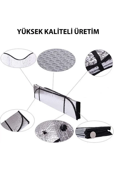 Tüm Araçlara Uygun Ön Cam Güneşliği Oto Güneş Gözlüğü Alüminyum Ön Cam Güneşlik Yüksek Kalite - 5