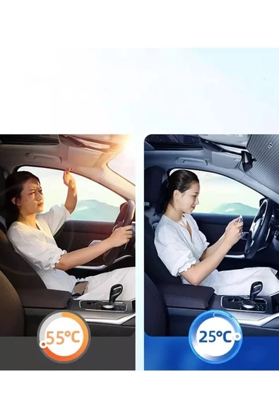 Tüm Araçlara Uygun Ön Cam Güneşliği Oto Güneş Gözlüğü Alüminyum Ön Cam Güneşlik Yüksek Kalite - 7