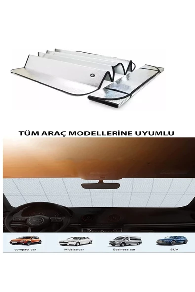 Katlanabilir Parlak Oto Araba Ön Cam Güneşlik - 2