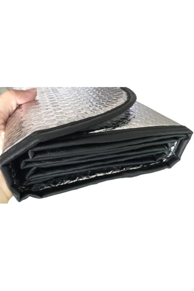 Güneşlik Araç Içi Ön Cam Vantuzlu Folyolu Katlanır Güneşten Koruyucu Perde 130 X 60 cm