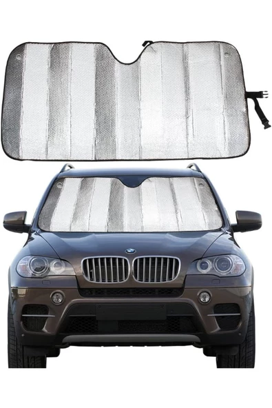 Katlanabilir Parlak Oto Araba Ön Cam Güneşlik 130 Cm X 60 Cm - Resim 6