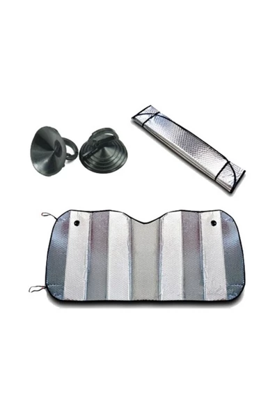 Katlanabilir Parlak Oto Araba Ön Cam Güneşlik 130 Cm X 60 Cm - Resim 7