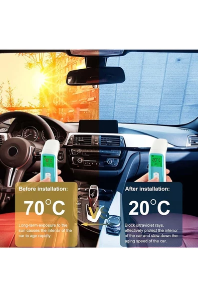 Buzlanma Önleyici Örtü Branda Oto Araba Araç Için Ön Cam Buz Kar Güneş Koruyucu Branda Güneşlik - Resim 2