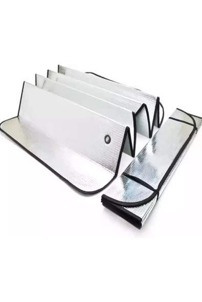 Araba Ön Cam Güneşlik Oto Ön Cam Folyolu Katlanabilir Güneşten Koruyucu Perde Güneşlik 130 X 60 Cm - Resim 3