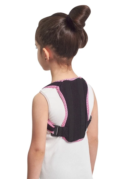Çocuk Dik Duruş Korsesi Balenli Kamburluk Önleyici Bel Sırt Çocuk Korsesi Pembe - 3