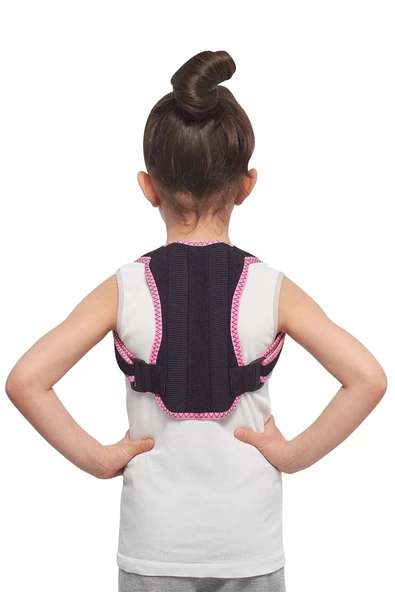 Çocuk Dik Duruş Korsesi Balenli Kamburluk Önleyici Bel Sırt Çocuk Korsesi Pembe ürün görseli 1