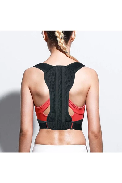 Unisex Siyah Balenli Medikal Korse Ortopedik Kamburluk Önleyici Sırt Dik Duruş Korsesi - Resim 5