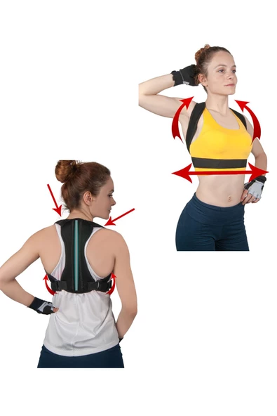 Tek Balenli Dik Duruş Korsesi Spor Sırt Omuz Kamburluk Önleyici Korse ürün görseli 1