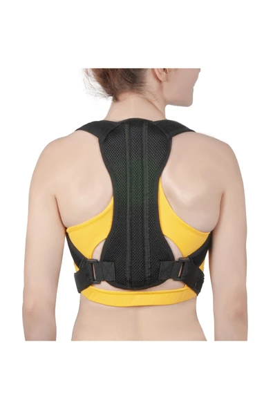 Luxury Kamburluk Önleyici Sırt Dik Duruş Korsesi Unisex Siyah Medikal Korse Ortopedik - Resim 5