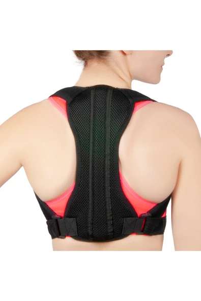 Unisex Siyah Balenli Medikal Korse Ortopedik Kamburluk Önleyici Sırt Dik Duruş Korsesi ürün görseli 1