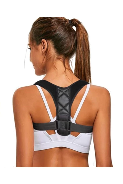 Deri Desenli Erkek Sırt Korsesi Kemeri Spor Korse Dik Duruş ve Omuz Tutuş Destekli Korse ürün görseli 1