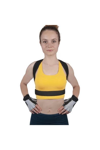 Unisex Siyah Balenli Medikal Korse - Resim 3