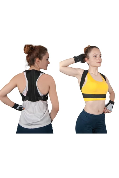 Sporcu Dik Duruş Korsesi Balenli Profesyonel Medikal Ortopedik Sırt Kamburluk Önleyici Sporcu Korse - Resim 2