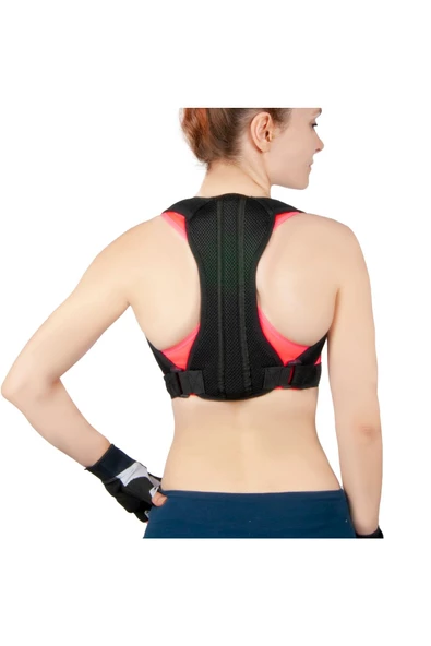 Unisex Siyah Balenli Medikal Korse Ortopedik Kamburluk Önleyici Sırt Dik Duruş Korsesi - 3