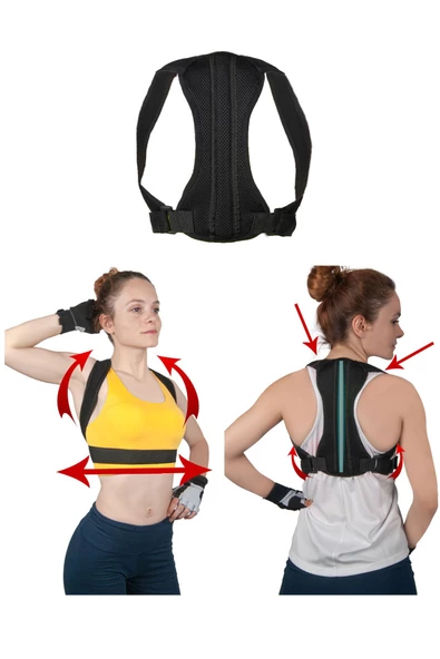 Kamburluk Önleyici Yeni Model Balenli Spor Dik Duruş Korsesi Bel Omuz Sırt Kemeri Aparat ürün görseli 1