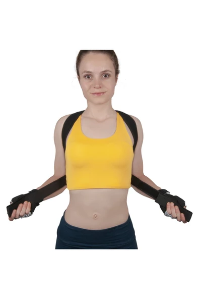 Kamburluk Önleyici Yeni Model Balenli Spor Dik Duruş Korsesi Bel Omuz Sırt Kemeri Aparat - Resim 2