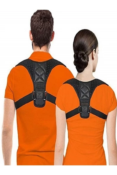 Yeni Model Kamburluk Önleyici Omuz Dik Duruş Korsesi Unisex Deri Desenli Kemerli - Resim 4