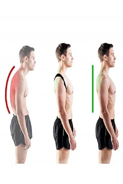 Yeni Model Kamburluk Önleyici Omuz Dik Duruş Korsesi Unisex Deri Desenli Kemerli - Resim 2