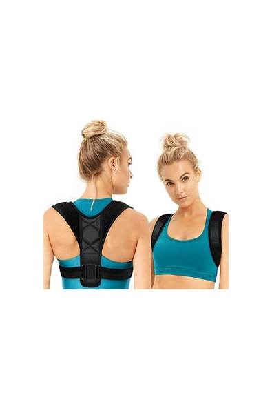 Deri Desenli Kemerli Ortopedik Omuz Dik Duruş Korsesi Medikal Dik Duruş Aparatı - Resim 2