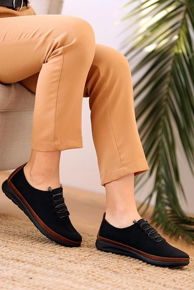 A644-20Siyah Pembe Potin Siyah Kadın Ayakkabı A644-20 - 2