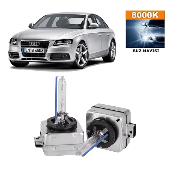 Audi A4 B8 2008-2015 D3S / D3R 8000K Buz Mavisi HID Xenon Ampul 2 Adet