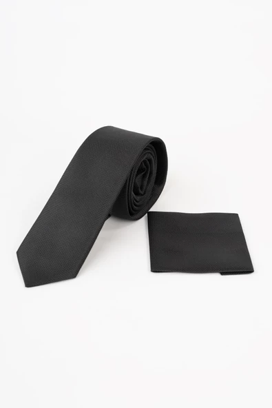 APARTRO DOKULU İNCE DÜZ ERKEK KRAVAT - 4