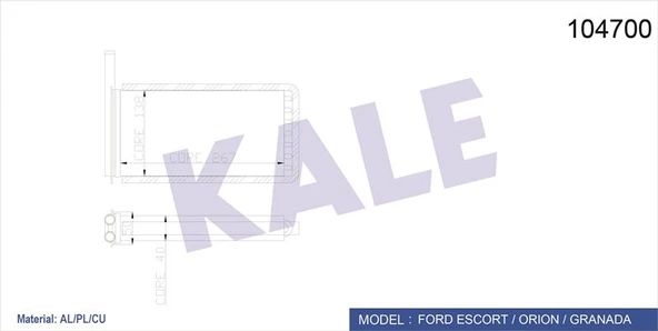 KALORİFER RADYATÖR PETEGI 2 SIRA ALM ESCORT 1.4 CLX - Resim 1