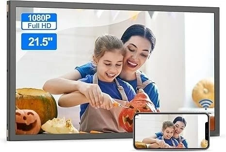 Nethgrow Büyük Dijital Resim Çerçevesi 21.5 Inc 2.4 5G WiFi 1080p - Siyah Wifi