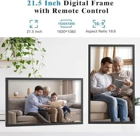 Nethgrow Büyük Dijital Resim Çerçevesi 21.5 Inc 32Gb 1920x1080 IPS Ekran - Siyah - 4