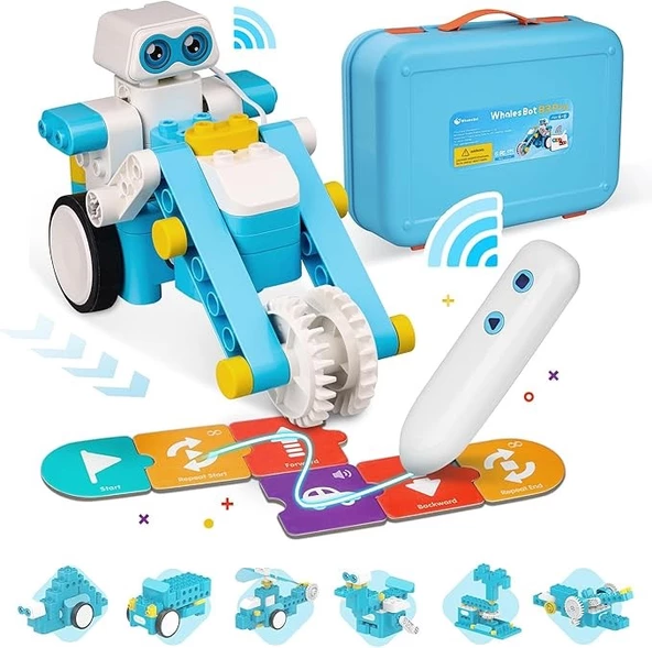 WhalesBot B3 Pro Kodlama Robotu 4+ Yaş Çocuklar İçin 24'ü 1 Arada Robotik Kit