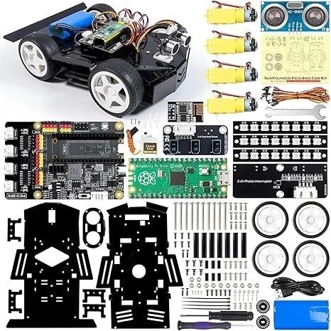 SunFounder Robot Araba Kiti Raspberry Pi Pico, Açık Kaynak, MicroPython