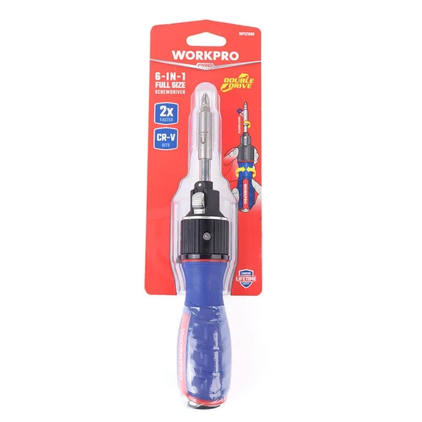 Workpro Wp221069 6-In-1 Profesyonel Cr-V Cırcırlı Manyetik Tornavida Seti - 8