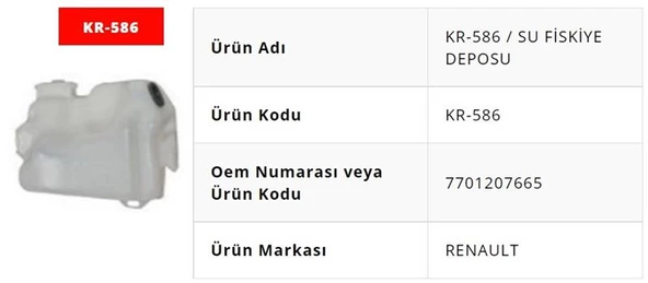 Megane 2 Su Fiskiye Silecek Deposu Bidonu 7701207665 NSKR-586 - 1