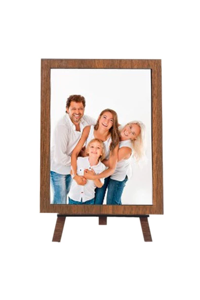 KEMSON Şövale Lazer Kesim Mini Şövale Çerçeve Ayağı Ceviz 12x19 Cm 3 Adet - 4