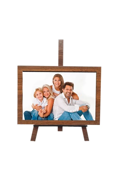KEMSON Şövale Lazer Kesim Mini Şövale Çerçeve Ayağı Ceviz 12x19 Cm 3 Adet - 2