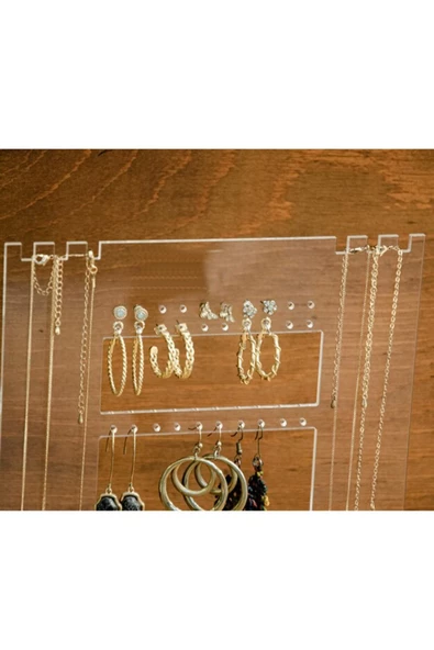 KEMSON Pleksi Kolye Küpe Organizeri,çok Şık Takı Standı,kolye Standı,teşir Standı,hal Hal Organizeri - 2
