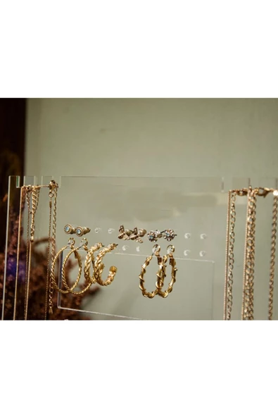 KEMSON Pleksi Kolye Küpe Organizeri,çok Şık Takı Standı,kolye Standı,teşir Standı,hal Hal Organizeri - 3