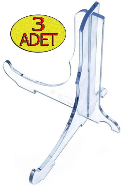 HYL Çerçeve Tabak Teşhir Ayağı Stand Pleksi Stand 9cmx11cm Şövalye Şeffaf Pleksi 3 Adet - 3