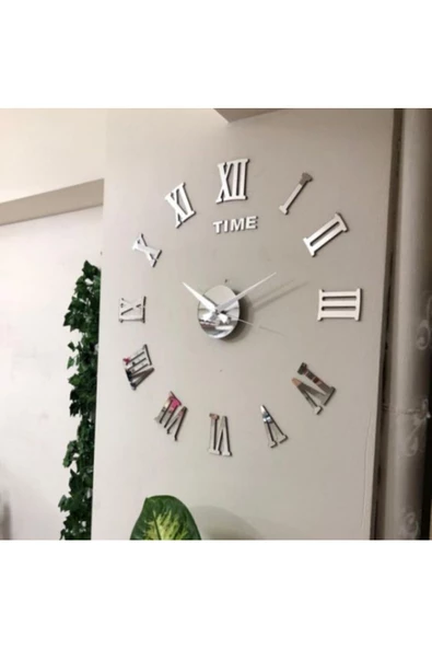 GİZEM SHOP 3d Duvar Saati Büyük  Romen Rakamlı Duvar Saati - 3