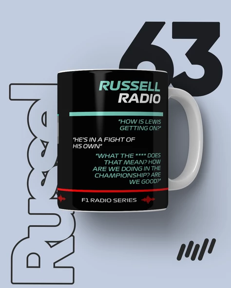 George Russel F1 Radio Serisi Kupa Bardak