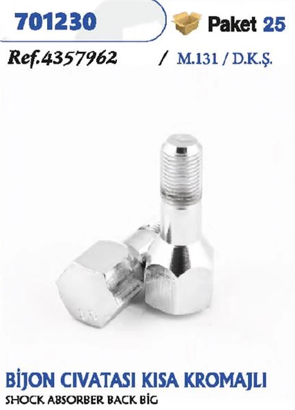 BIJON CIVATASI KISA KROMAJLI M131