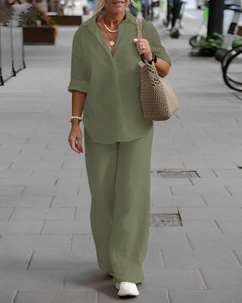 Keten Günlük İkili Takım Alt Üst ürün görseli