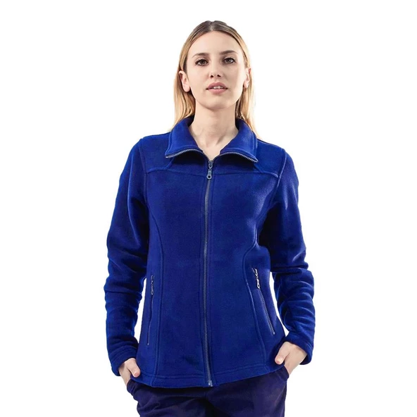Şensel, Kadın Polar Mont, Saks Mavi -99E341- Cepli, Outdoor